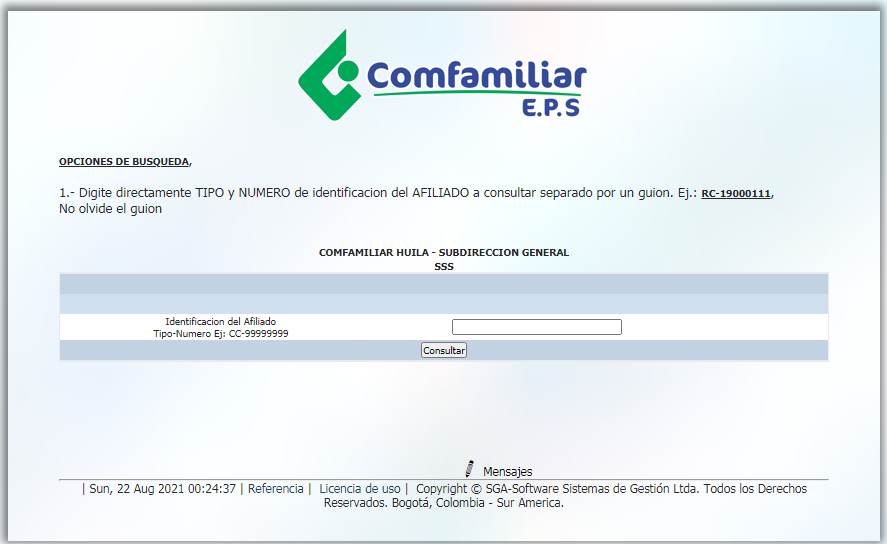 comfamiliar huila certificado eps