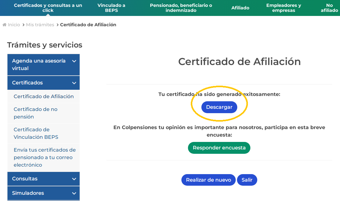 Como descargar certificado de pensiones Colpensiones Trámites y Como descargar certificado de pensiones Colpensiones Trámites y